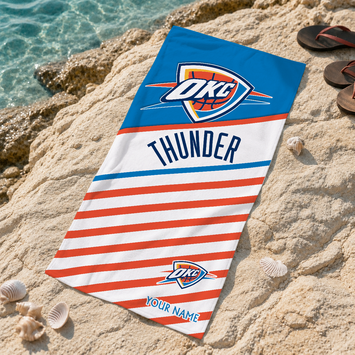 ELITE EDITION - NEW CUSTOMIZED OCT OKLAHOMA CITY THUNDER BEACH TOWEL FOR FAN - NBA01
