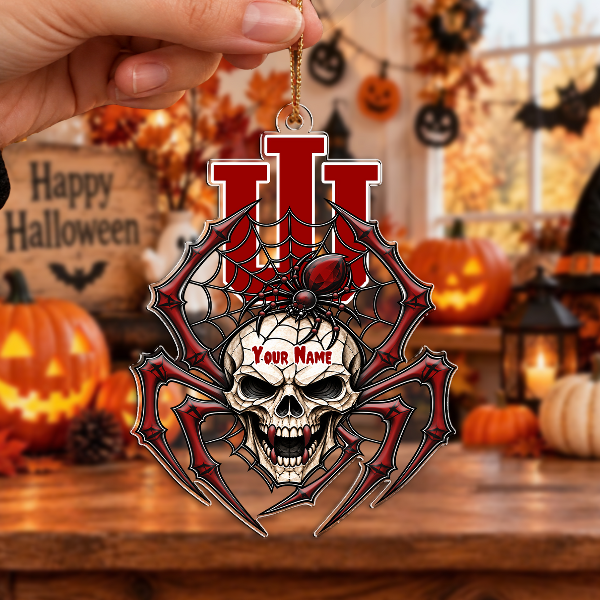HOT DEAL - NEW CUSTOMIZED NCAA MAM03 IDH INDIANA HOOSIERS HALLOWEEN ACRYLIC ORNAMENT