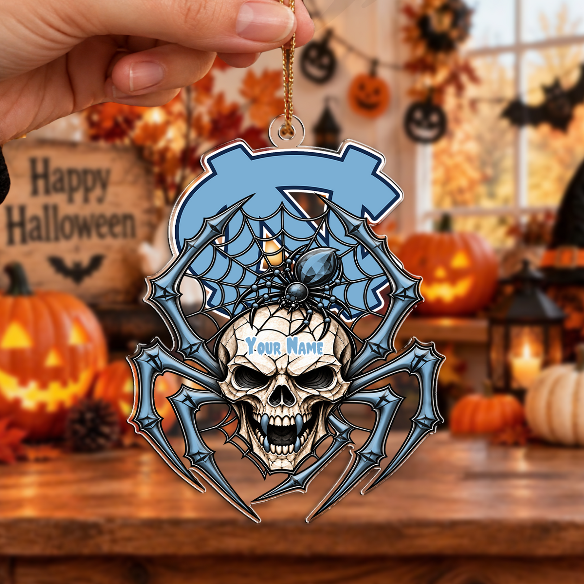 HOT DEAL - NEW CUSTOMIZED NCAA MAM05 NTH NORTH CAROLINA TAR HEELS HALLOWEEN ACRYLIC ORNAMENT