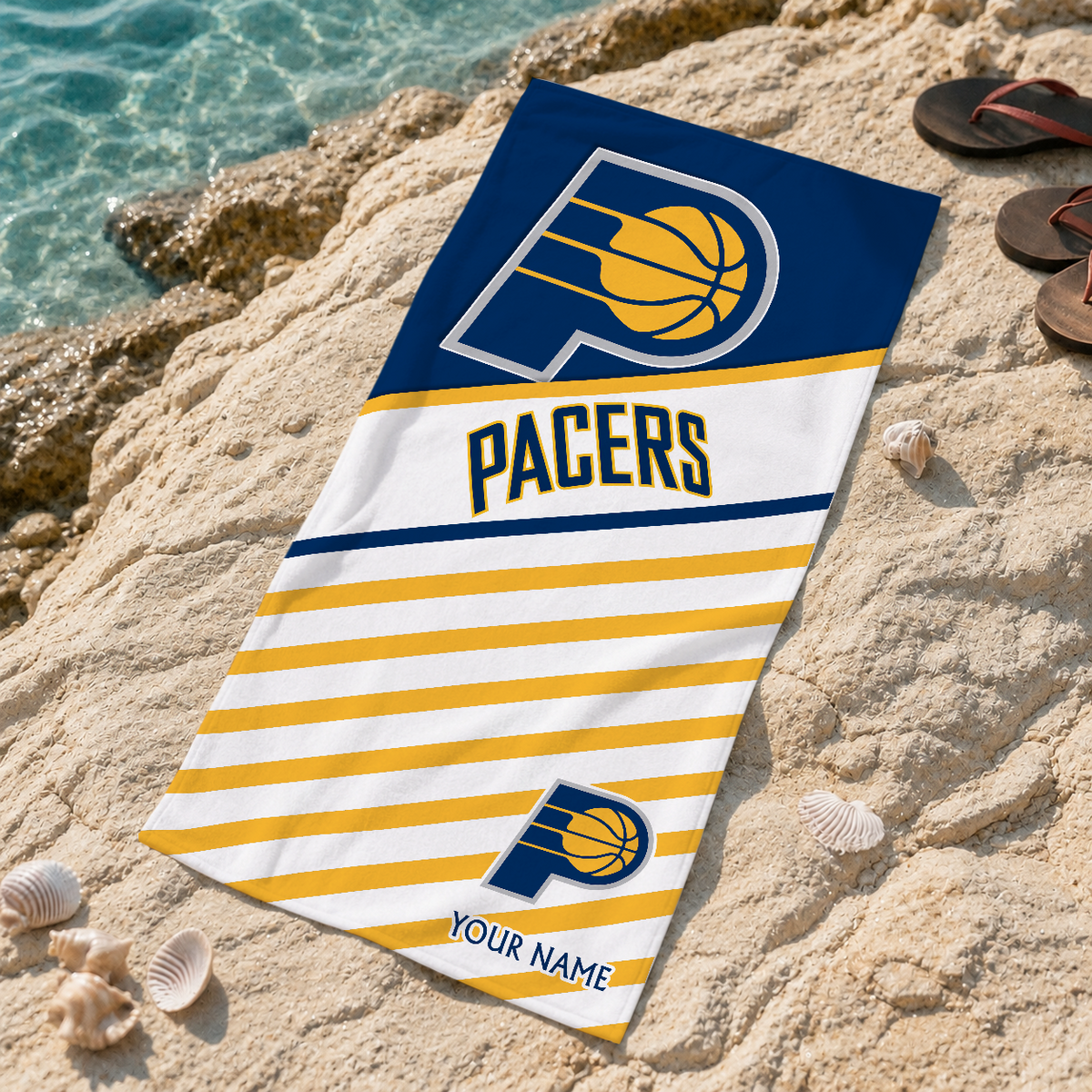 ELITE EDITION - NEW CUSTOMIZED IPA INDIANA PACERS BEACH TOWEL FOR FAN - NBA06
