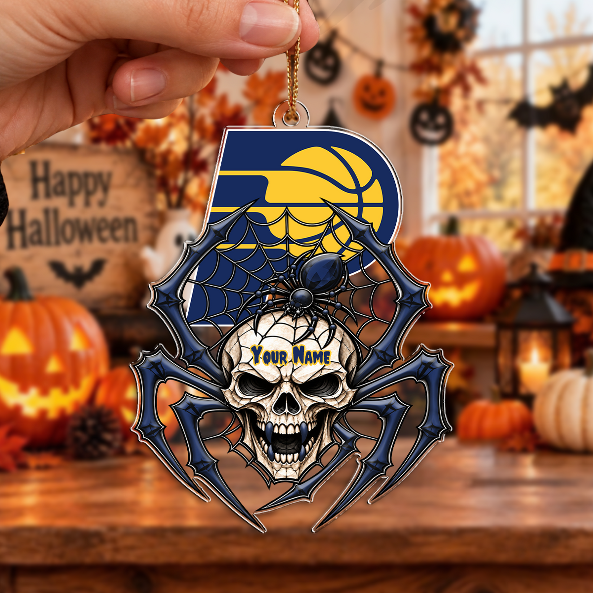 SPECIAL EDITION - NEW CUSTOMIZED NBA06 IPA INDIANA PACERS HALLOWEEN ACRYLIC ORNAMENT