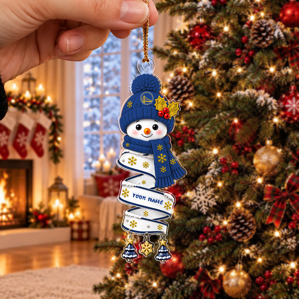 VIRAL EDITION - NEW CUSTOMIZED NBA12 GSW GOLDEN STATE WARRIORS CHRISTMAS ACRYLIC ORNAMENT