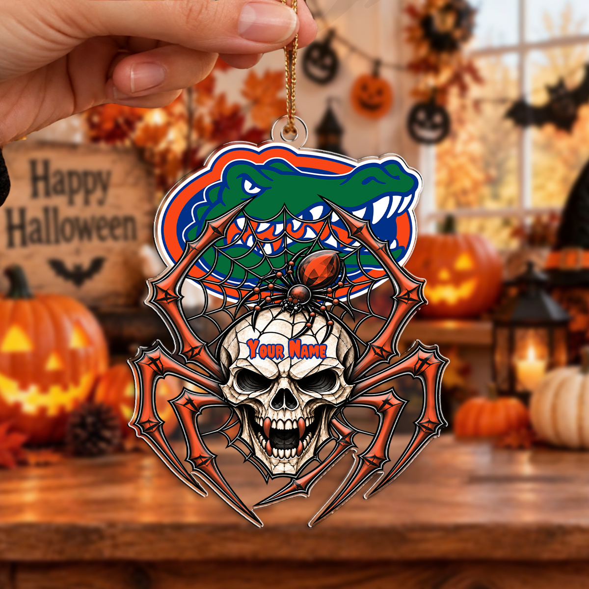 HOT DEAL - NEW CUSTOMIZED NCAA MAM14 FLG FLORIDA GATORS HALLOWEEN ACRYLIC ORNAMENT