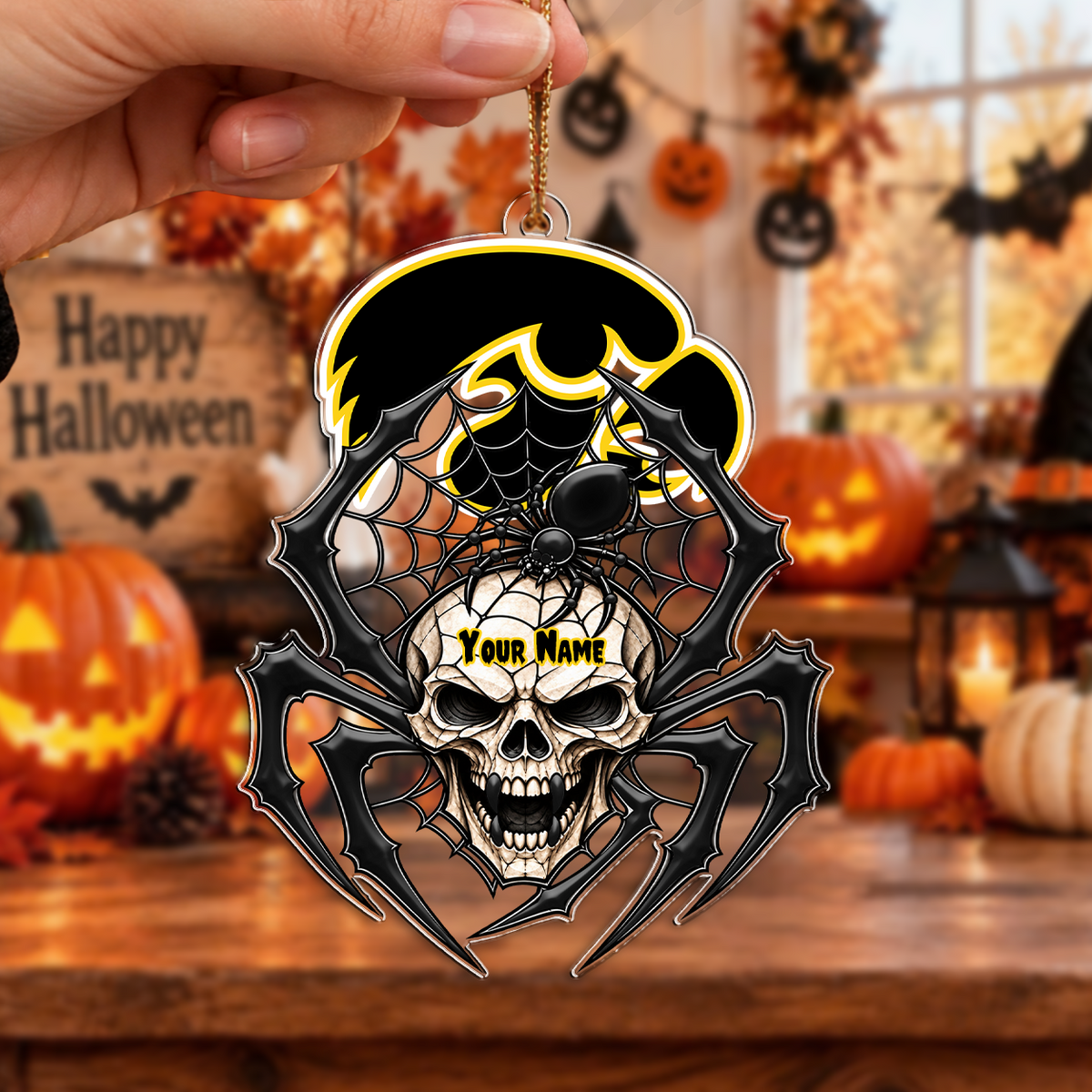 HOT DEAL - NEW CUSTOMIZED NCAA MAM16 IWH IOWA HAWKEYES HALLOWEEN ACRYLIC ORNAMENT