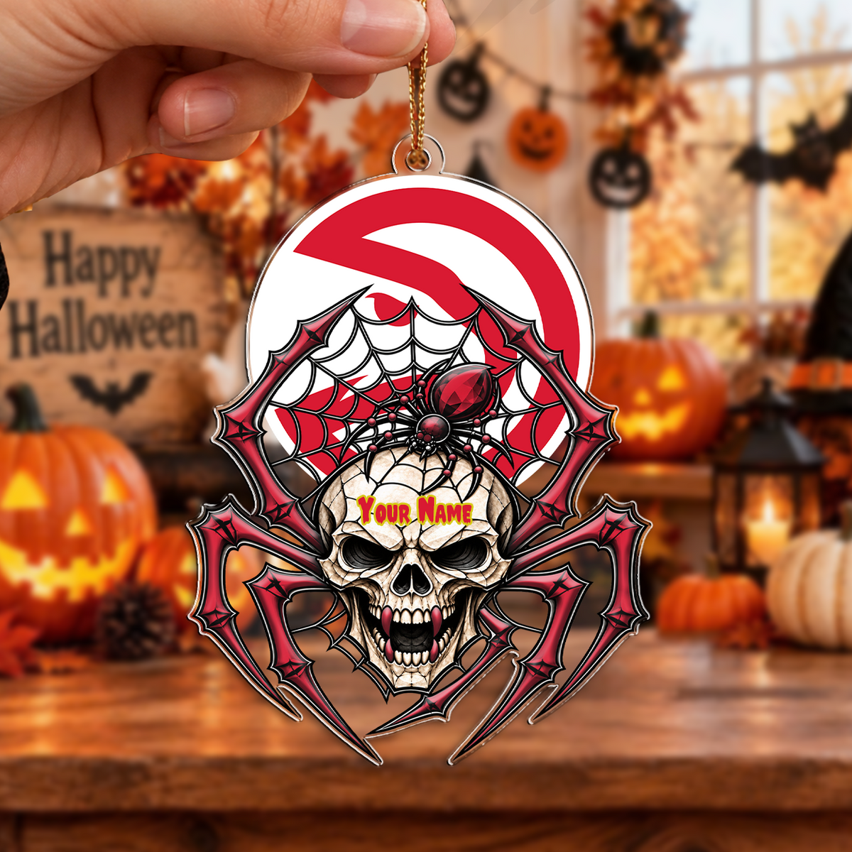 SPECIAL EDITION - NEW CUSTOMIZED NBA17 AHA ATLANTA HAWKS HALLOWEEN ACRYLIC ORNAMENT