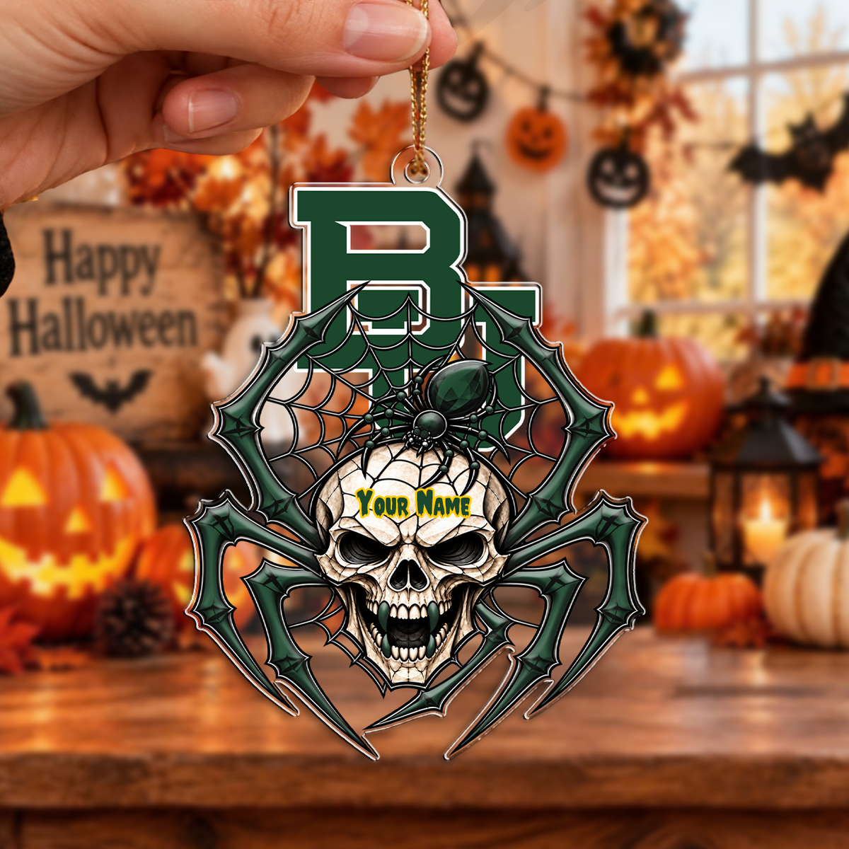 HOT DEAL - NEW CUSTOMIZED NCAA MAM18 BAB BAYLOR BEARS HALLOWEEN ACRYLIC ORNAMENT