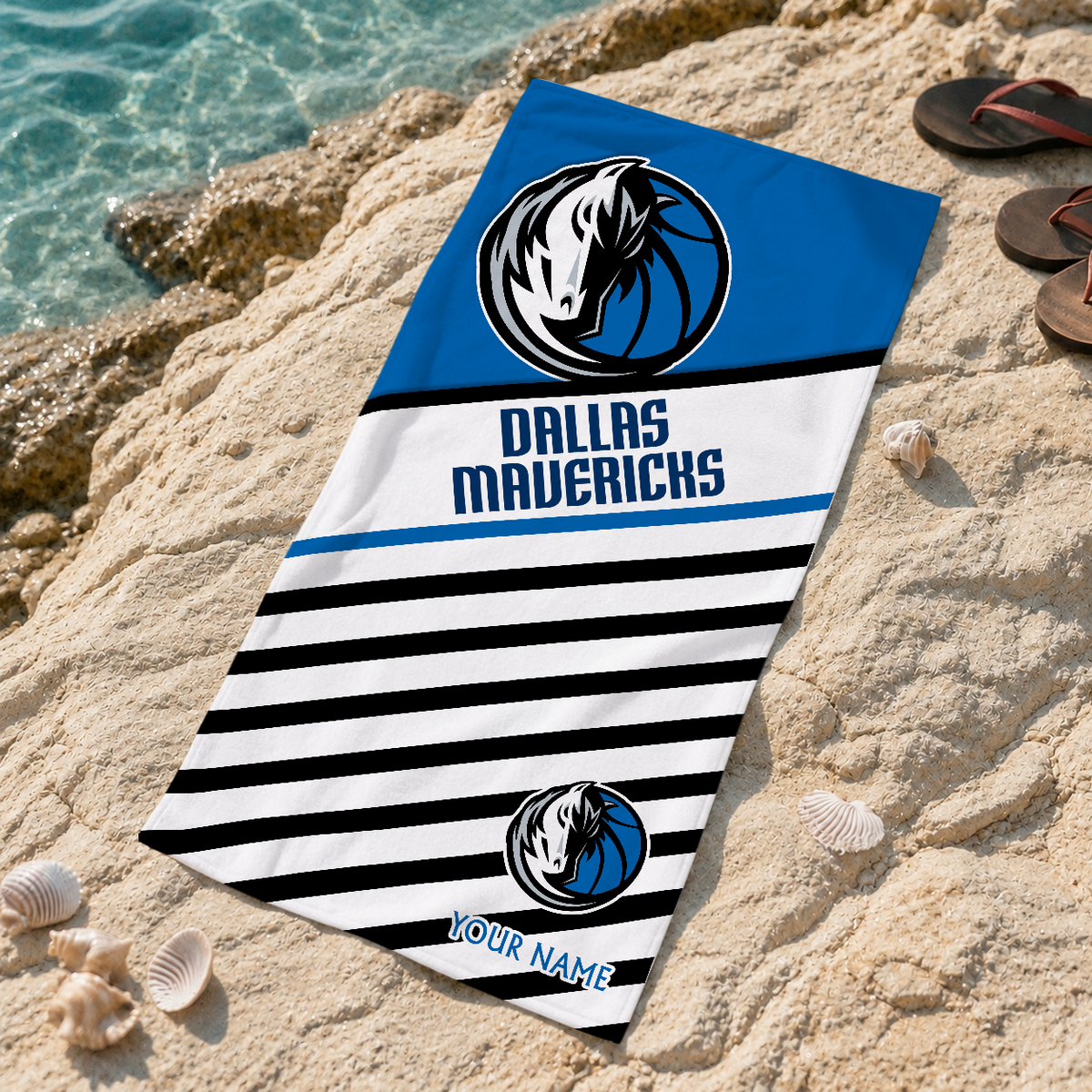 ELITE EDITION - NEW CUSTOMIZED DMA DALLAS MAVERICKS BEACH TOWEL FOR FAN - NBA18