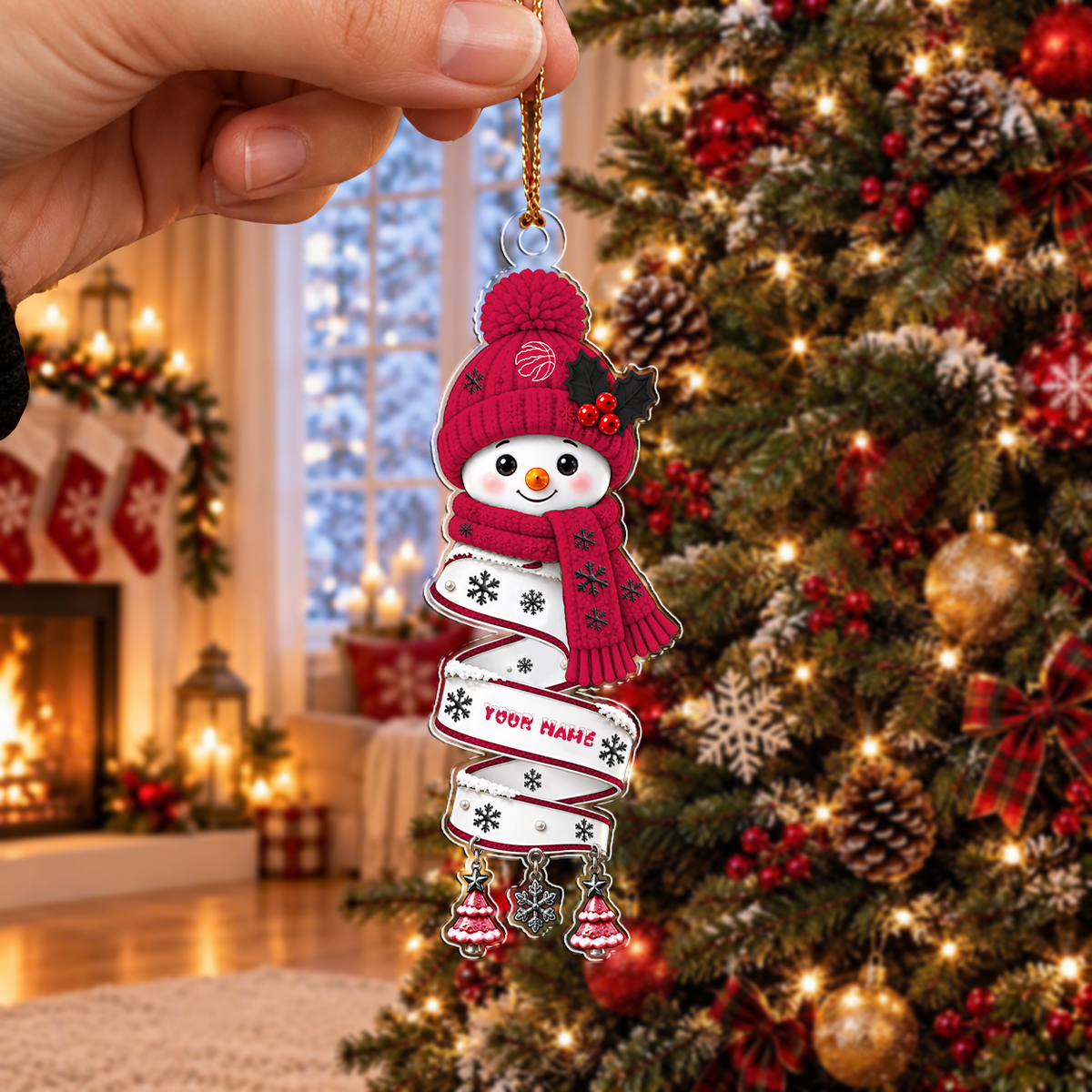 VIRAL EDITION - NEW CUSTOMIZED NBA24 TRA TORONTO RAPTORS CHRISTMAS ACRYLIC ORNAMENT
