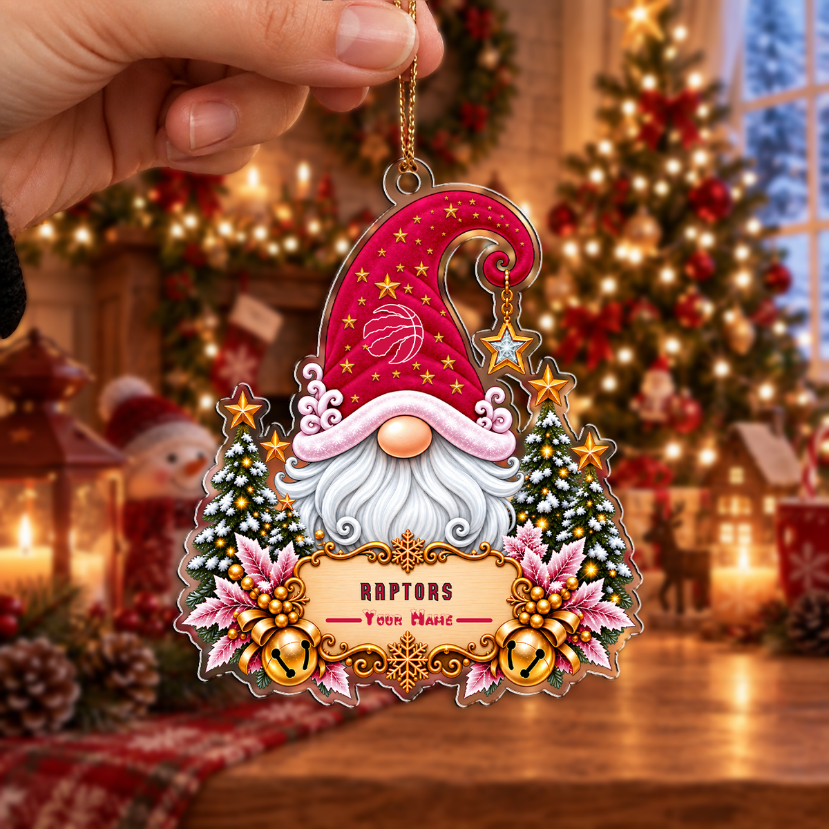 ELITE EDITION - NEW CUSTOMIZED NBA24 TRA TORONTO RAPTORS CHRISTMAS ACRYLIC ORNAMENT