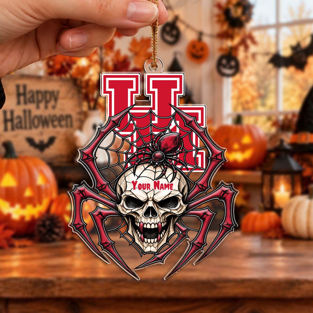 HOT DEAL - NEW CUSTOMIZED NCAA MAM26 HOC HOUSTON COUGARS HALLOWEEN ACRYLIC ORNAMENT