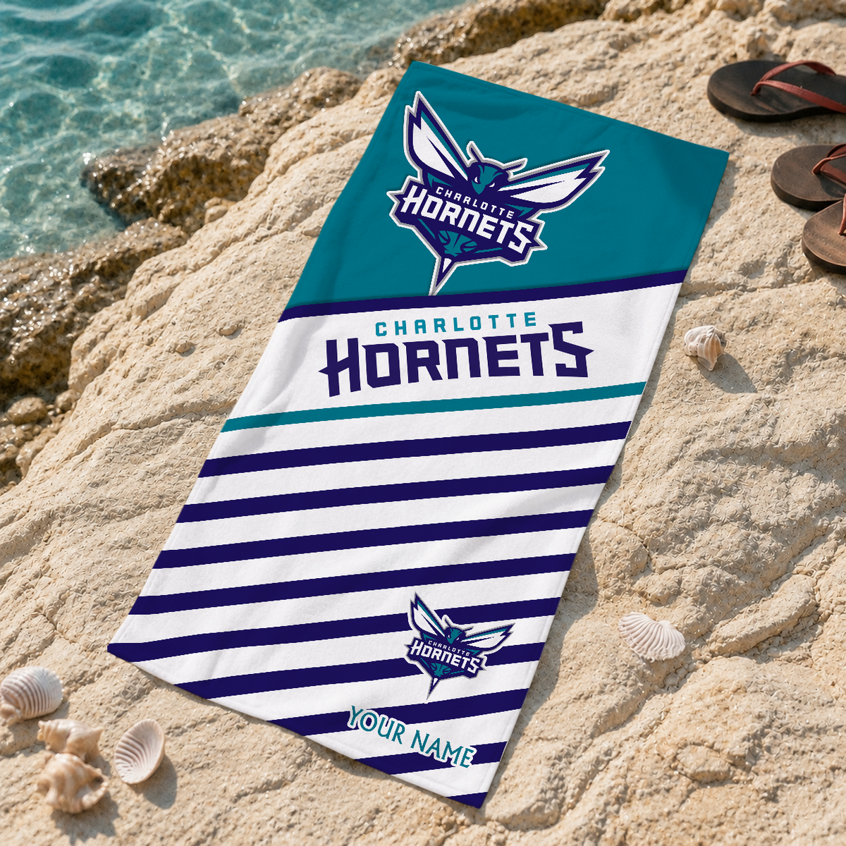 ELITE EDITION - NEW CUSTOMIZED CHO CHARLOTTE HORNETS BEACH TOWEL FOR FAN - NBA27