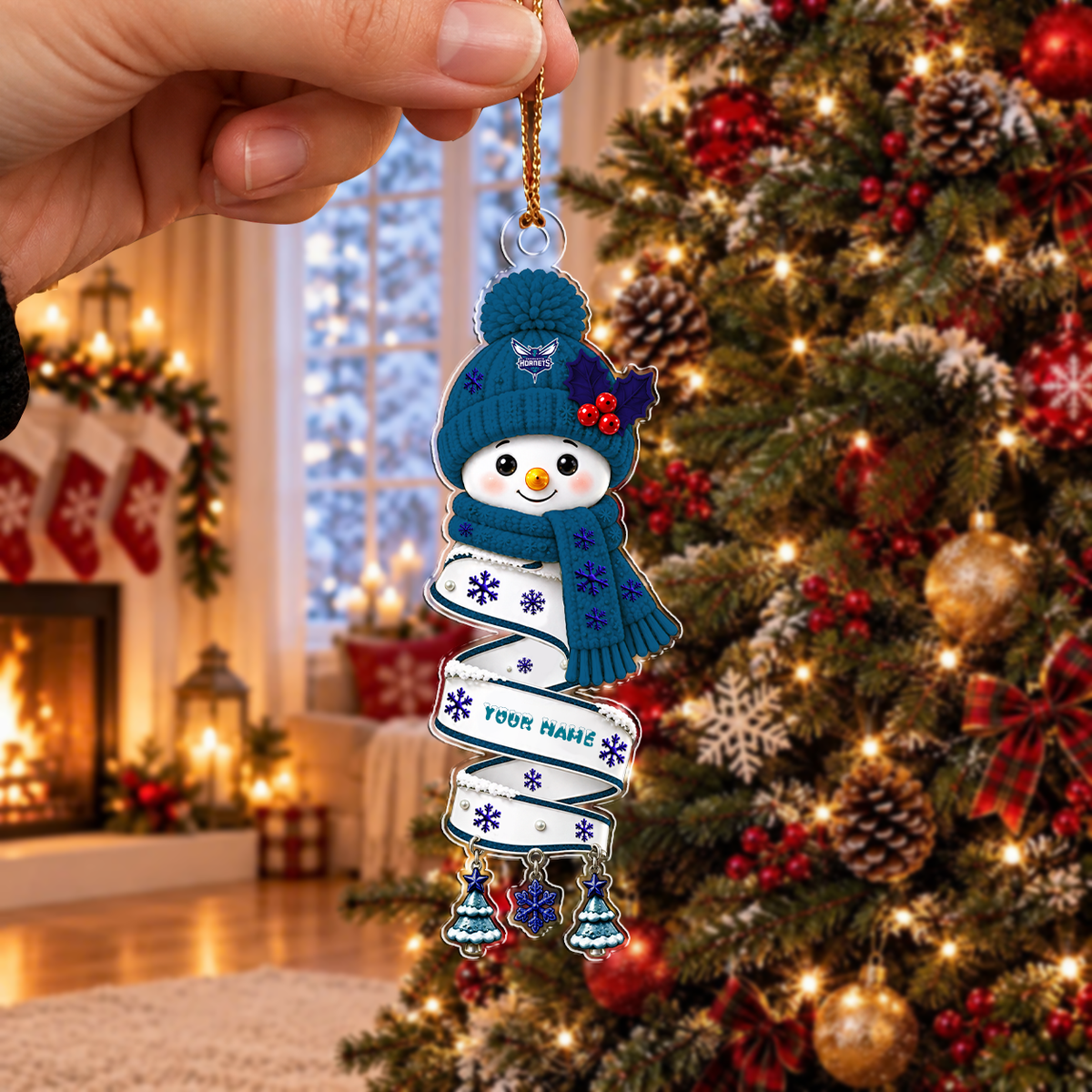 VIRAL EDITION - NEW CUSTOMIZED NBA27 CHO CHARLOTTE HORNETS CHRISTMAS ACRYLIC ORNAMENT
