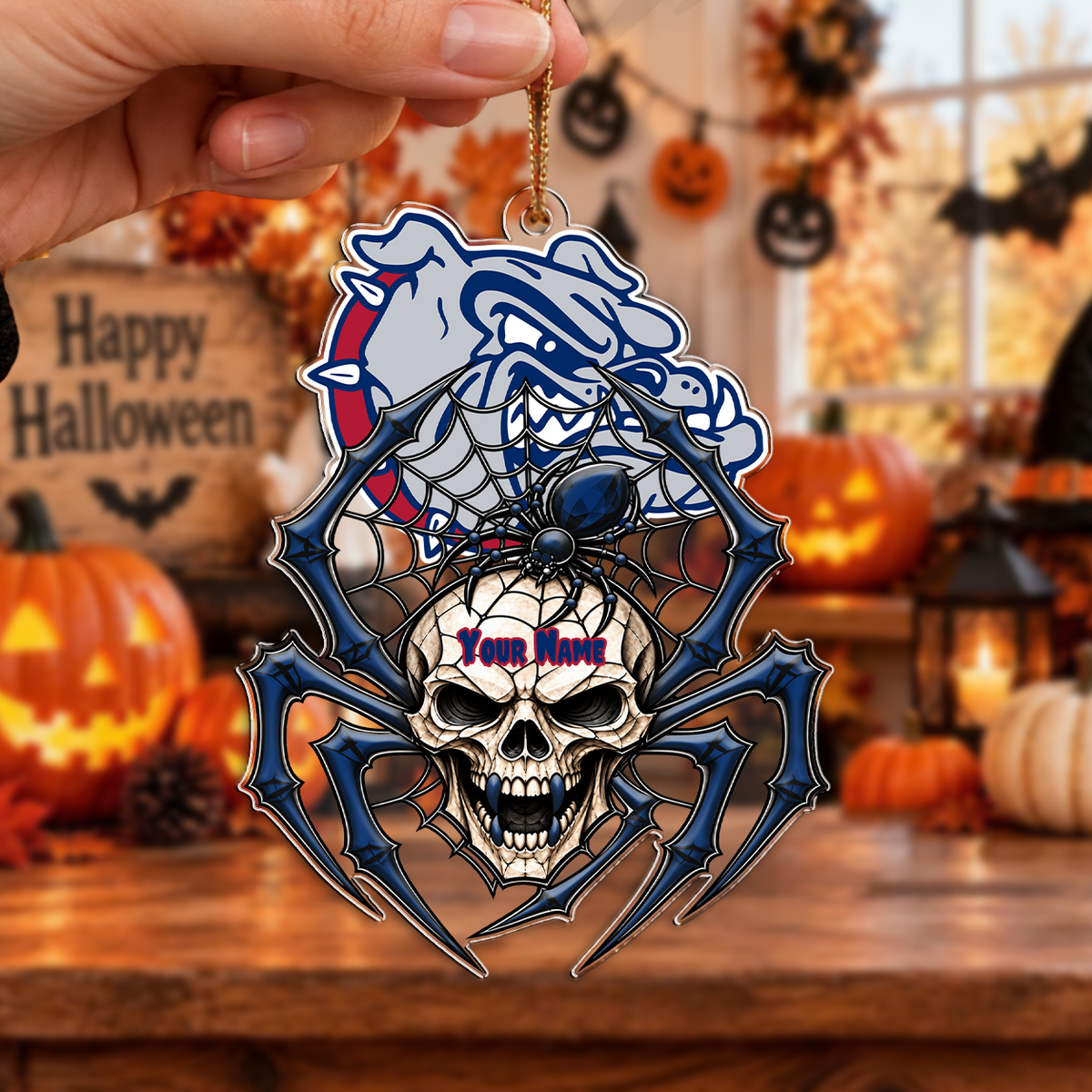 HOT DEAL - NEW CUSTOMIZED NCAA MAM27 GOB GONZAGA BULLDOGS HALLOWEEN ACRYLIC ORNAMENT