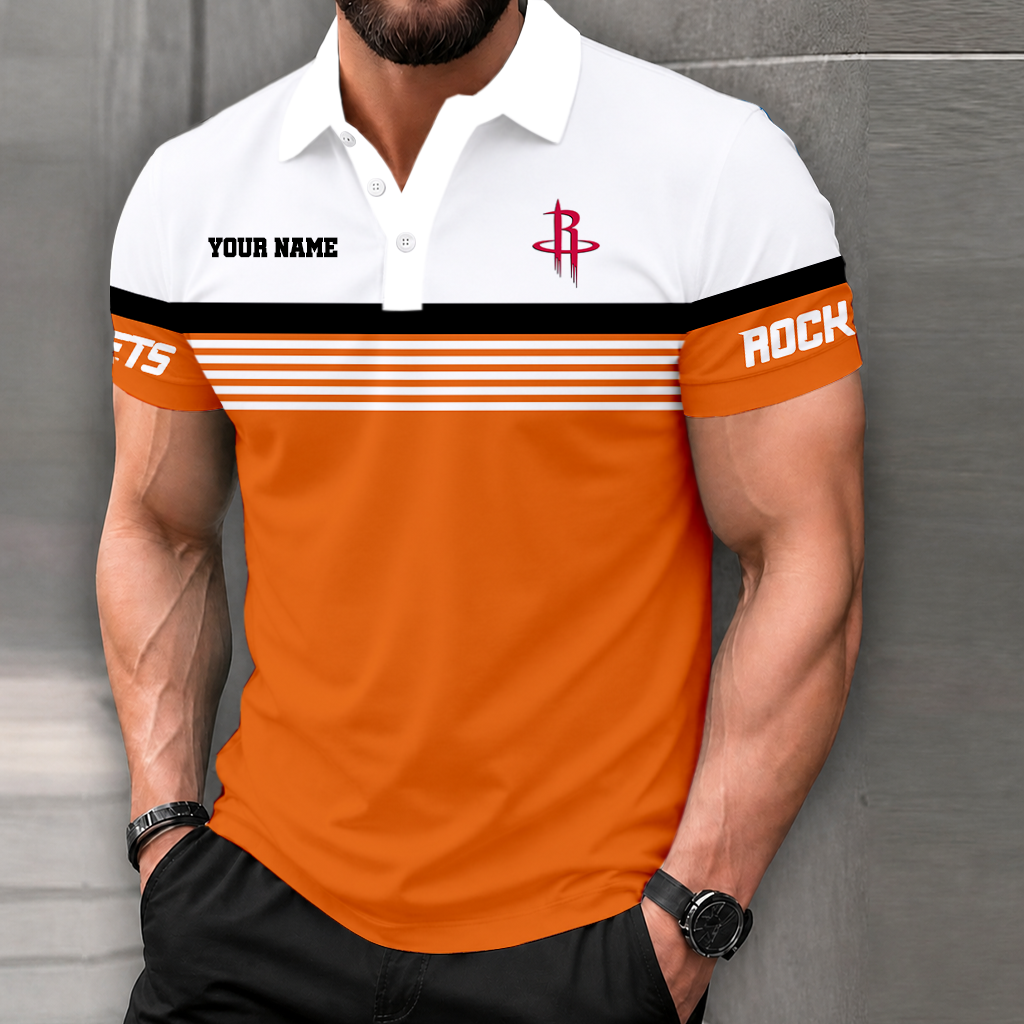 VIRAL EDITION - NEW CUSTOMIZED NBA07 HRO HOUSTON ROCKETS POLO SHIRT