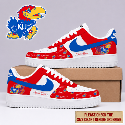MEGA SALE - NEW CUSTOMIZE KSJ KANSAS JAYHAWKS AF1 SHOES - NCAA MAM01
