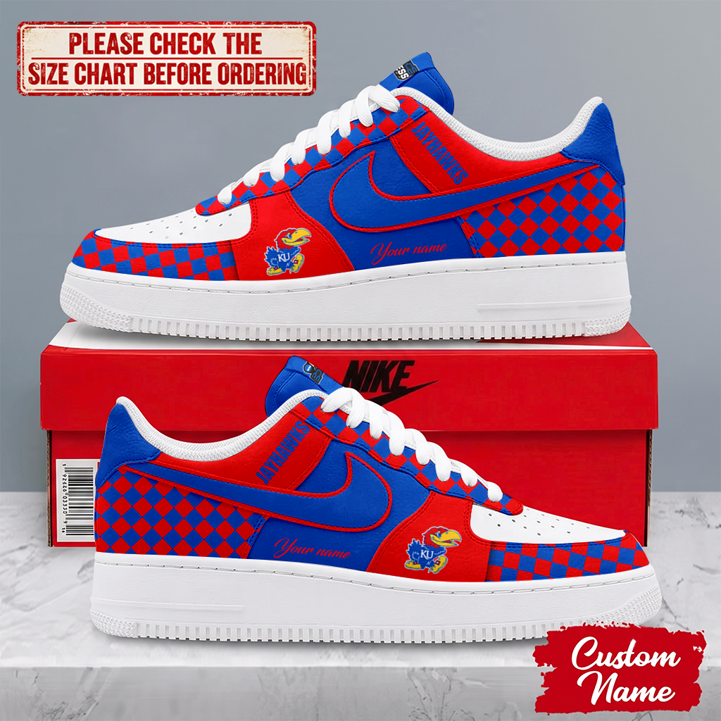 MEGA SALE - NEW CUSTOMIZED NCAA MAM01 KSJ KANSAS JAYHAWKS AF1 SHOES