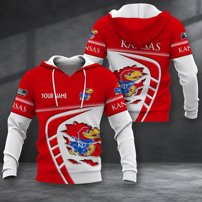 FINAL SALE - NEW CUSTOMIZED NCAA MAM01 KSJ KANSAS JAYHAWKS T-SHIRT, POLO SHIRT, ZIP POLO SHIRT, SWEATSHIRT, HOODIE & ZIP HOODIE