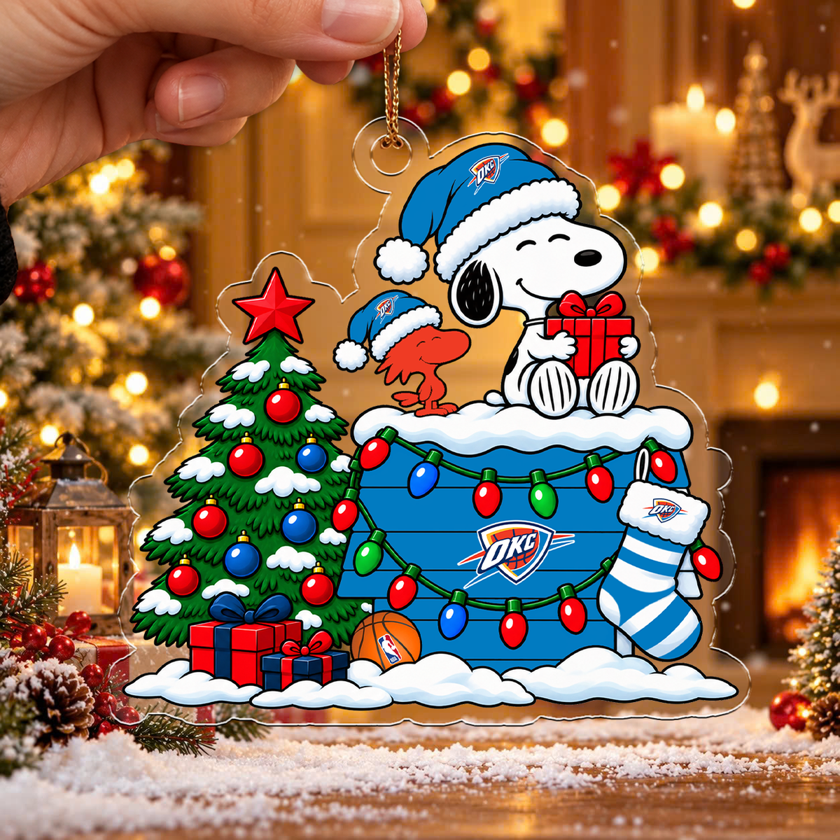 [HOT DEAL] NEW CUSTOMIZED NBA01 OCT OKLAHOMA CITY THUNDER CHRISTMAS ACRYLIC ORNAMENT