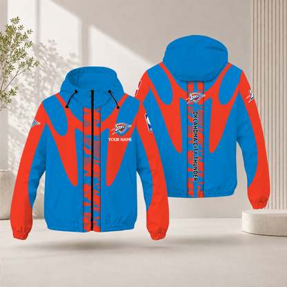 SPECIAL EDITION - NEW CUSTOMIZED NBA01 OCT OKLAHOMA CITY THUNDER WINDBREAKER JACKET