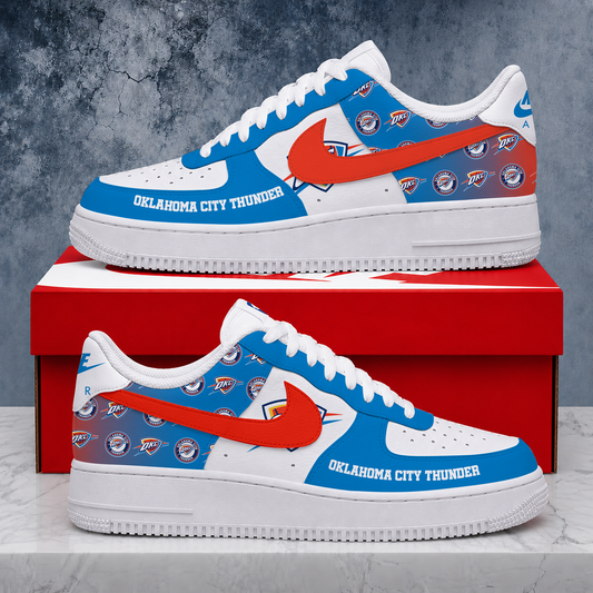 SPECIAL EDITION - NEW CUSTOMIZED NBA01 OCT OKLAHOMA CITY THUNDER AF1 SNEAKERS