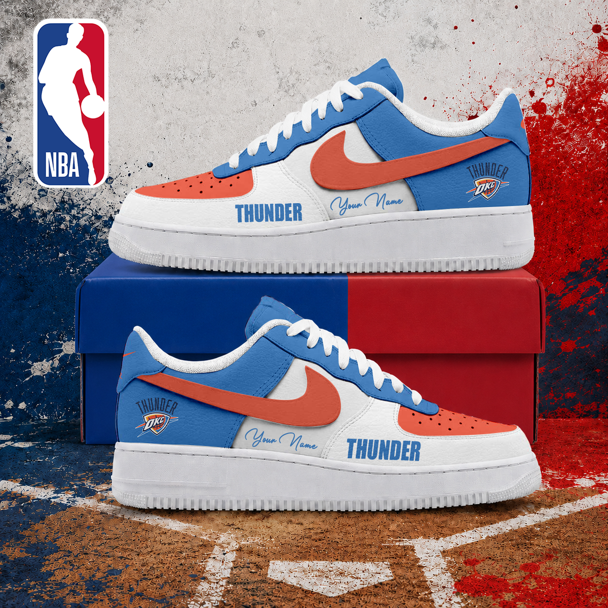 VIRAL EDITION - NEW CUSTOMIZED NBA01 OCT OKLAHOMA CITY THUNDER AF1 SNEAKERS