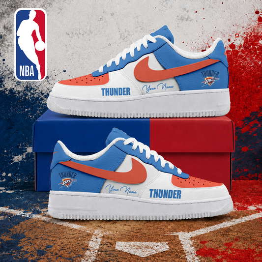 VIRAL EDITION - NEW CUSTOMIZED NBA01 OCT OKLAHOMA CITY THUNDER AF1 SNEAKERS