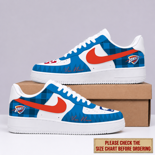 FINAL SALE - NEW CUSTOMIZED NBA01 OCT OKLAHOMA CITY THUNDER AF1 SNEAKERS