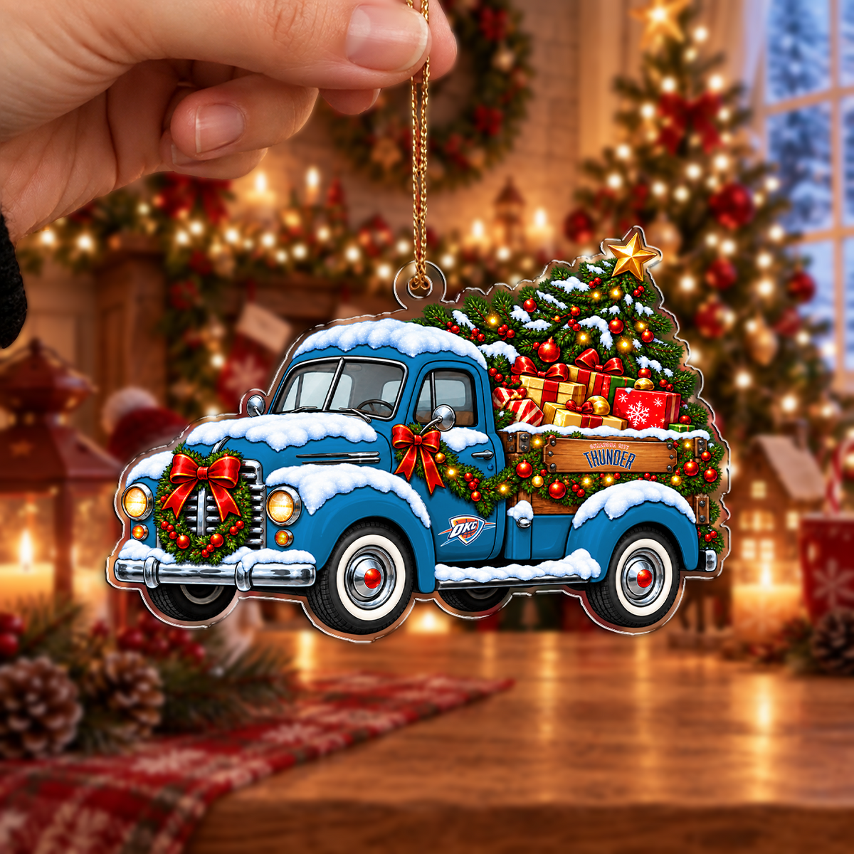 [VIRAL EDITION] NEW CUSTOMIZED NBA01 OCT OKLAHOMA CITY THUNDER CHRISTMAS ACRYLIC ORNAMENT