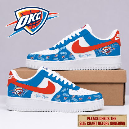 FLASH SALE - NEW CUSTOMIZED NBA01 OCT OKLAHOMA CITY THUNDER AF1 SNEAKERS