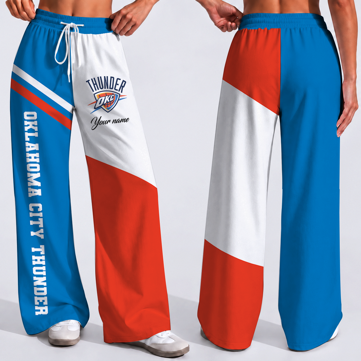 SPECIAL EDITION - NEW CUSTOMIZED NBA01 OCT OKLAHOMA CITY THUNDER WOMEN'S WIDE LEG PANTS