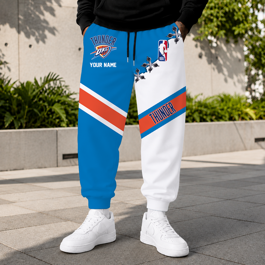 LIMITED EDITION - NEW CUSTOMIZED NBA01 OCT OKLAHOMA CITY THUNDER SWEATPANTS
