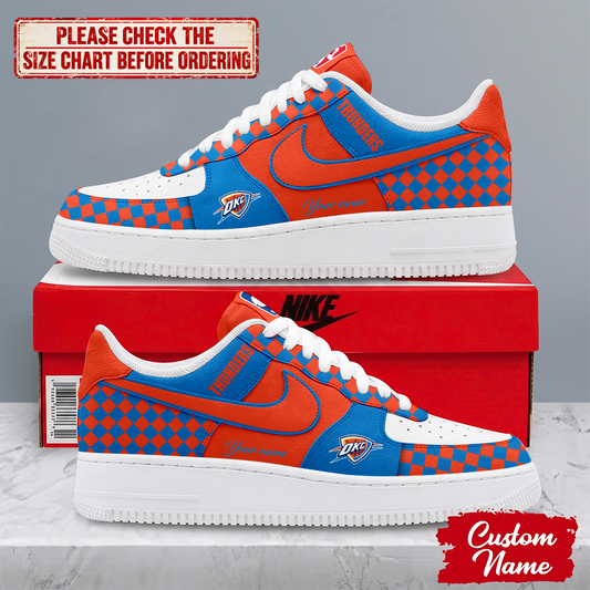 FINAL SALE - NEW CUSTOMIZED NBA01 OCT OKLAHOMA CITY THUNDER AF1 SNEAKERS