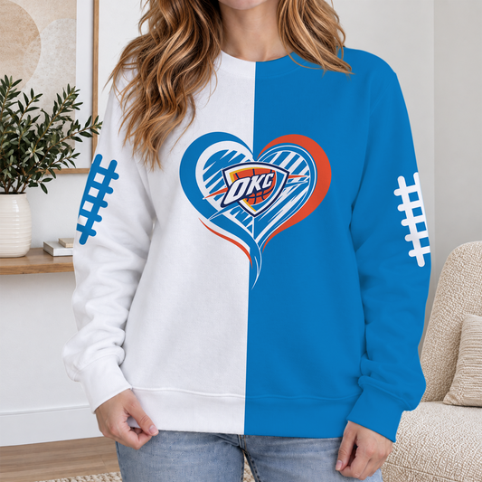 ELITE EDITION - NEW CUSTOMIZED OCT OKLAHOMA CITY THUNDER RIBBED HOODIE & SWEATSHIRT - NBA01