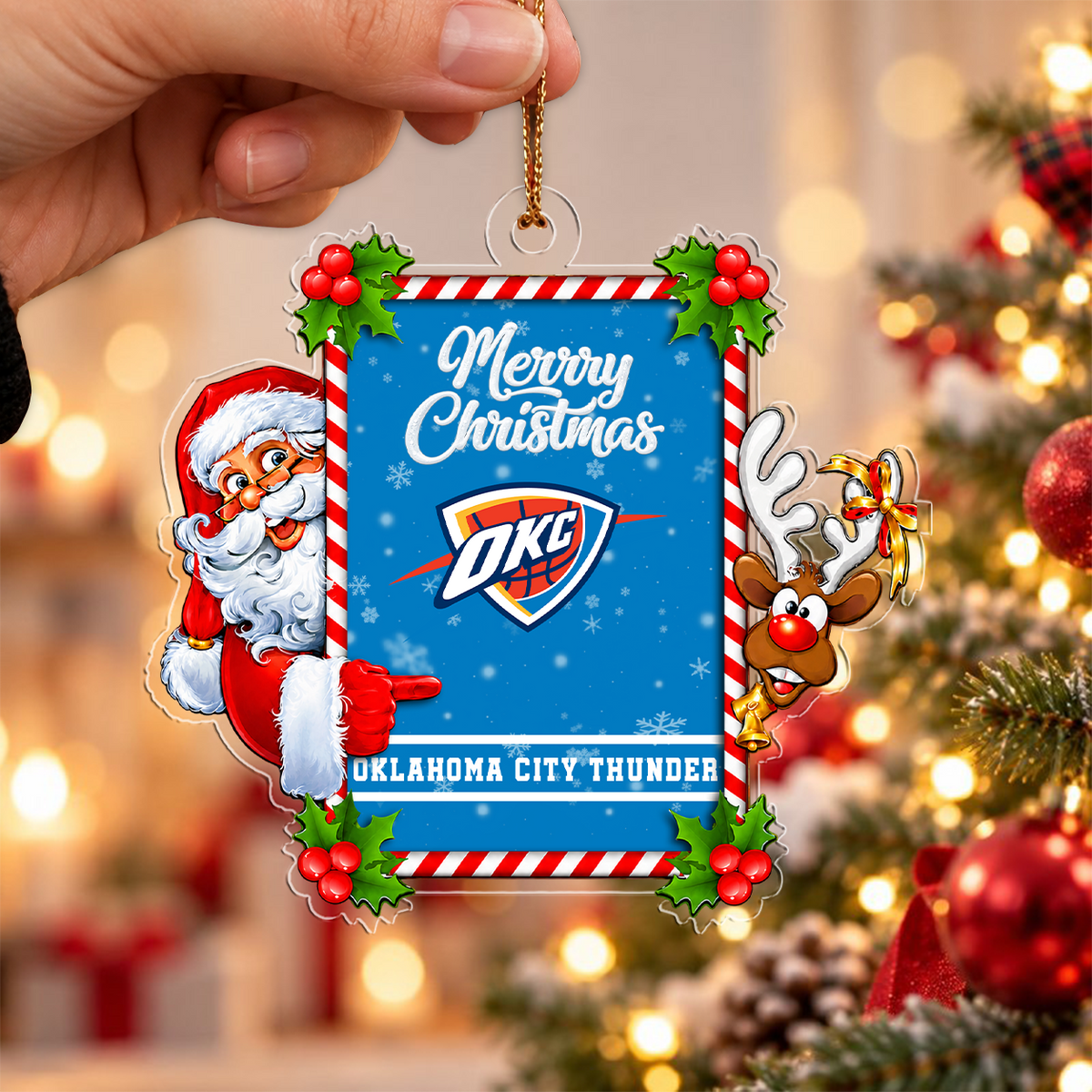 [LIMITED DROP] NEW CUSTOMIZED NBA01 OCT OKLAHOMA CITY THUNDER CHRISTMAS ACRYLIC ORNAMENT