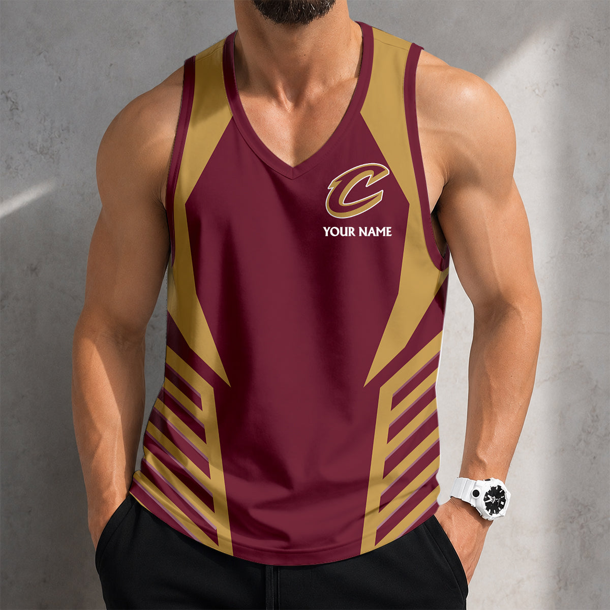 VIRAL EDITION - NEW CUSTOMIZED NBA02 CCA CLEVELAND CAVALIERS MEN'S TANK TOP