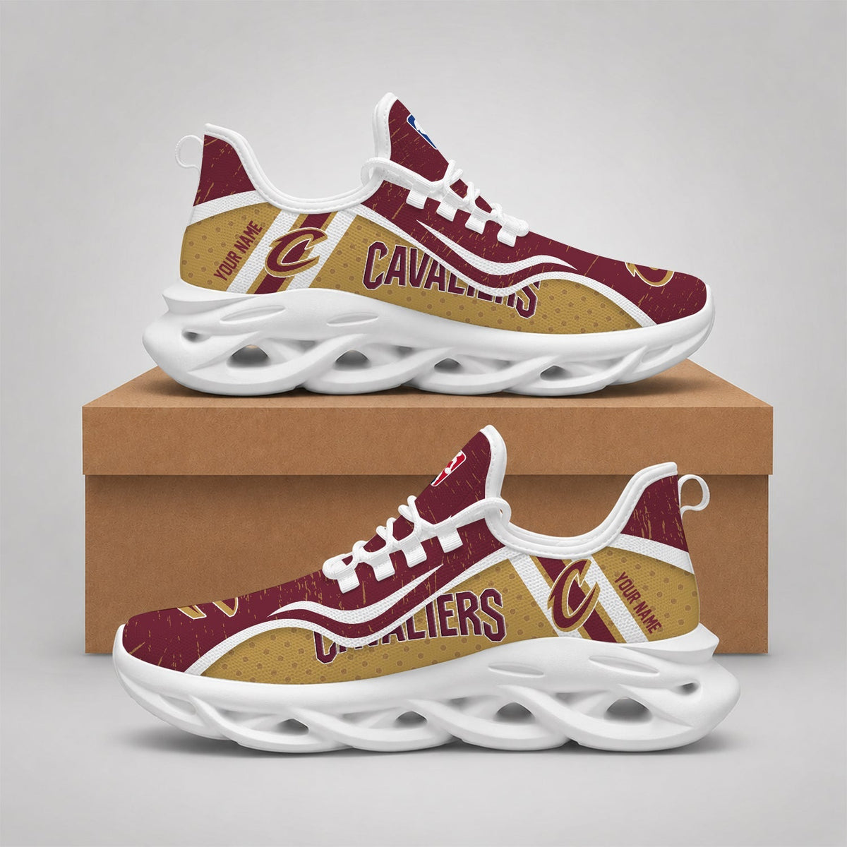 EXCLUSIVE EDITION - NEW CUSTOMIZED NBA02 CCA CLEVELAND CAVALIERS MAX SOUL SHOES
