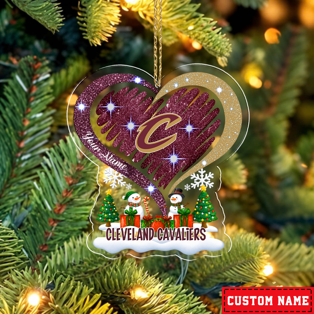 [EXCLUSIVE EDITION] NEW CUSTOMIZED NBA02 CCA CLEVELAND CAVALIERS CHRISTMAS ACRYLIC ORNAMENT