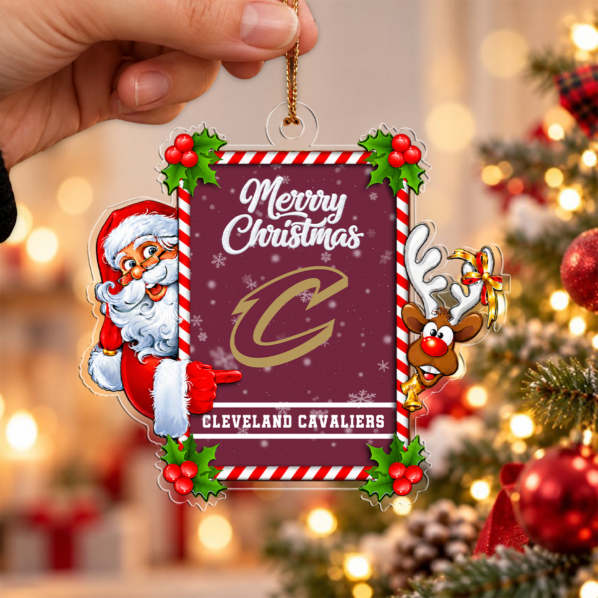 [LIMITED DROP] NEW CUSTOMIZED NBA02 CCA CLEVELAND CAVALIERS CHRISTMAS ACRYLIC ORNAMENT