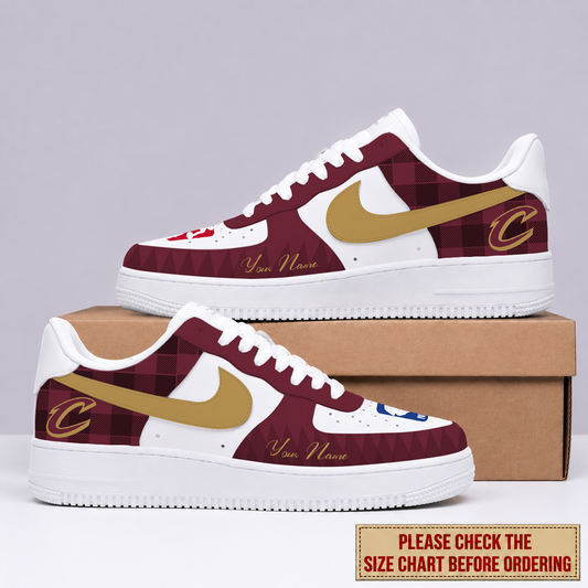 FINAL SALE - NEW CUSTOMIZED NBA02 CCA CLEVELAND CAVALIERS AF1 SNEAKERS