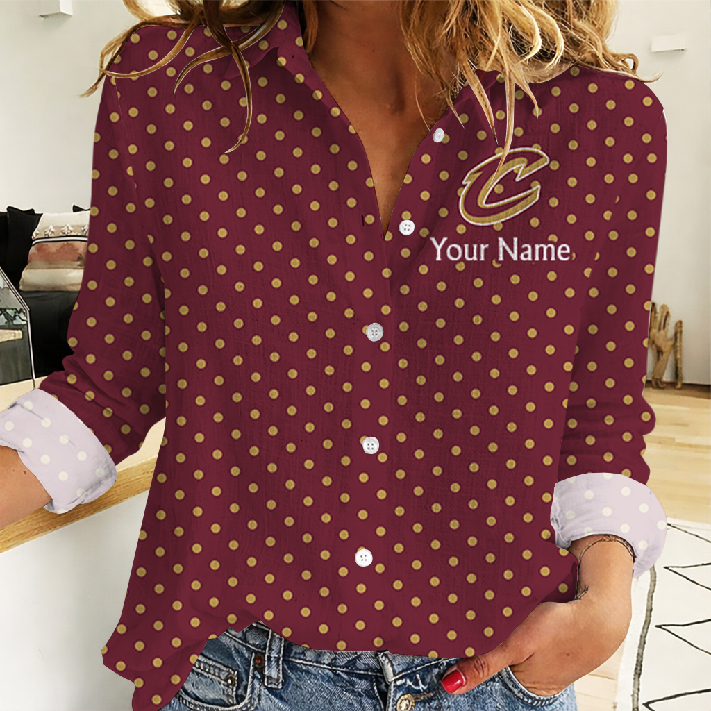 SPECIAL EDITION - NEW CUSTOMIZED NBA02 CCA CLEVELAND CAVALIERS WOMEN CASUAL SHIRT FOR FAN