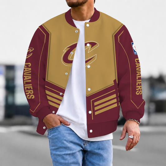 LIMITED DROP - NEW CUSTOMIZED CCA CLEVELAND CAVALIERS BASEBALL JACKET, SATIN VARSITY JACKET - NBA02
