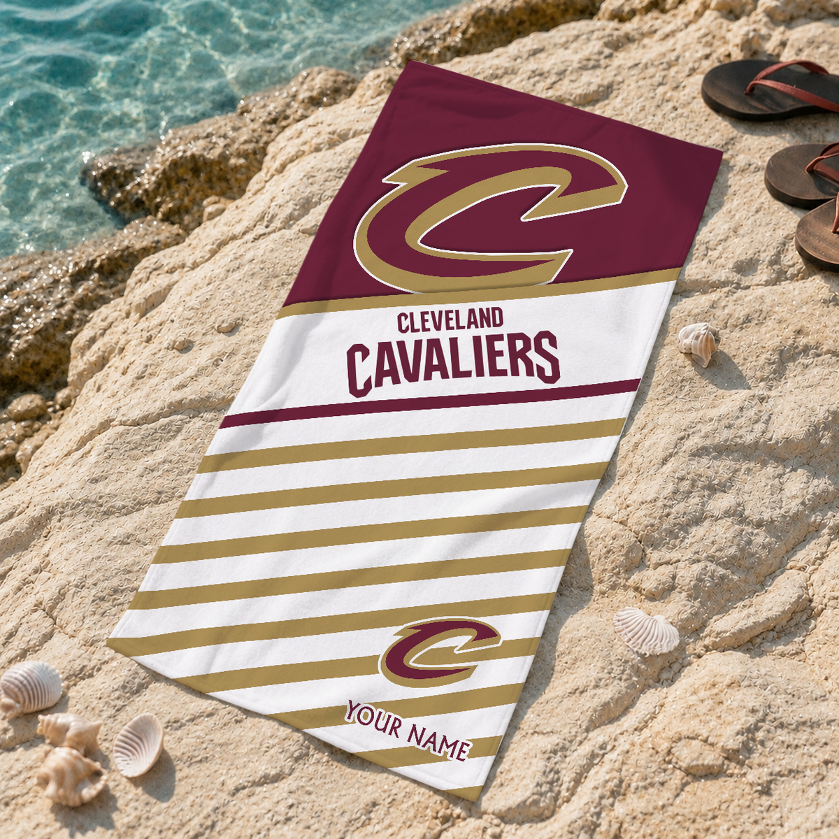 ELITE EDITION - NEW CUSTOMIZED CCA CLEVELAND CAVALIERS BEACH TOWEL FOR FAN - NBA02