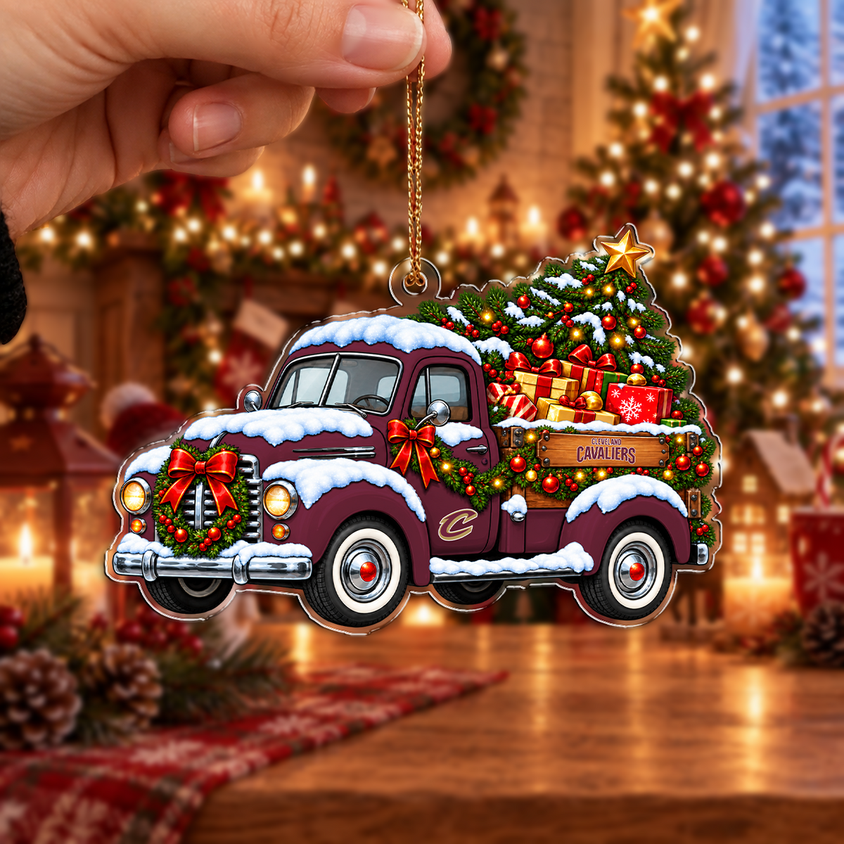 [VIRAL EDITION] NEW CUSTOMIZED NBA02 CCA CLEVELAND CAVALIERS CHRISTMAS ACRYLIC ORNAMENT