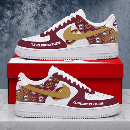SPECIAL EDITION - NEW CUSTOMIZED NBA02 CCA CLEVELAND CAVALIERS AF1 SNEAKERS