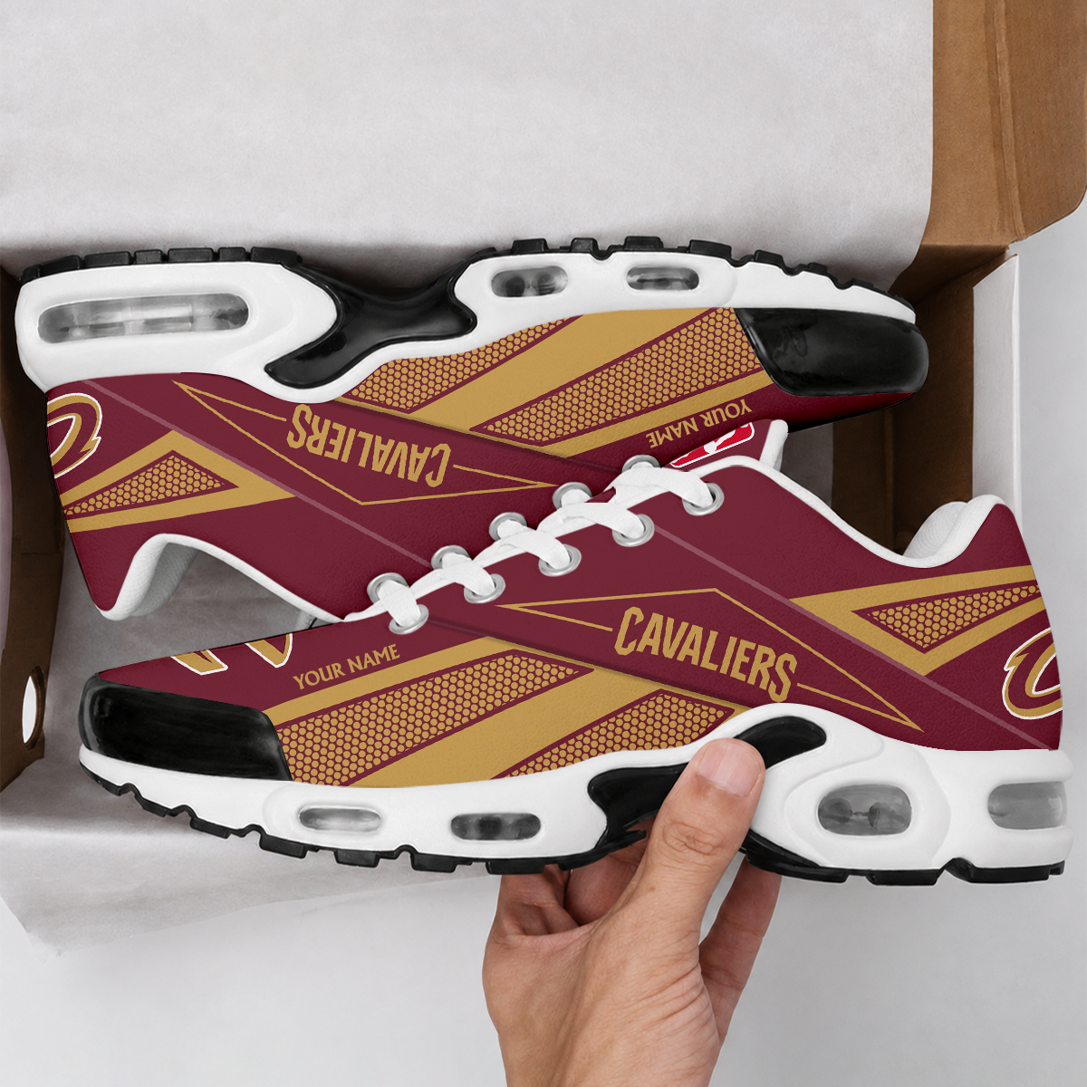 VIRAL EDITION - NEW CUSTOMIZED NBA02 CCA CLEVELAND CAVALIERS AIR MAX PLUS SNEAKERS