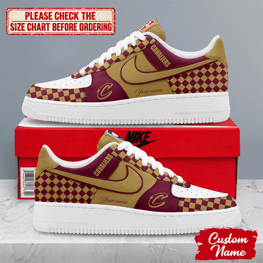 FINAL SALE - NEW CUSTOMIZED NBA02 CCA CLEVELAND CAVALIERS AF1 SNEAKERS