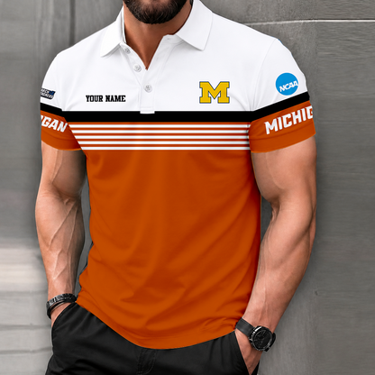 LIMITED EDITION - NEW CUSTOMIZED NCAA MAM02 MIW MICHIGAN WOLVERINES POLO SHIRT