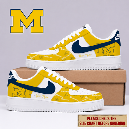 MEGA SALE - NEW CUSTOMIZED MIW MICHIGAN WOLVERINES AF1 SHOES - NCAA MAM02
