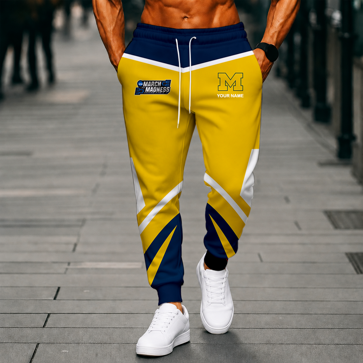 VIRAL EDITION - NEW CUSTOMIZED NCAA MAM02 MIW MICHIGAN WOLVERINES SWEATPANTS