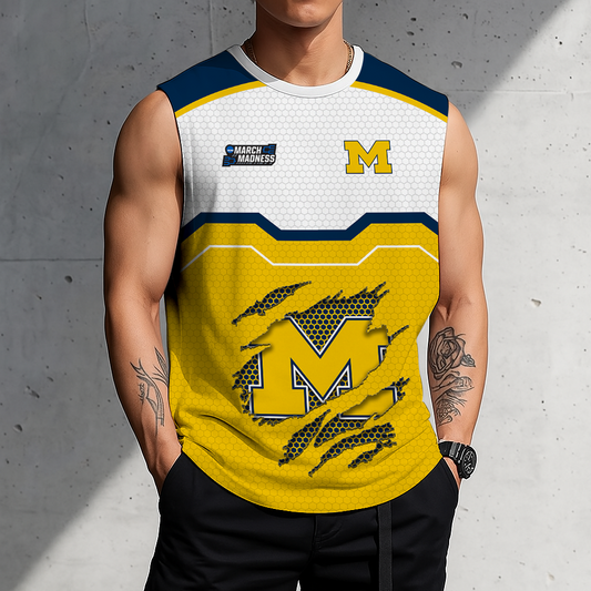 HOT DEAL - NEW CUSTOMIZED NCAA MAM02 MIW MICHIGAN WOLVERINES MEN'S GYM SHIRT